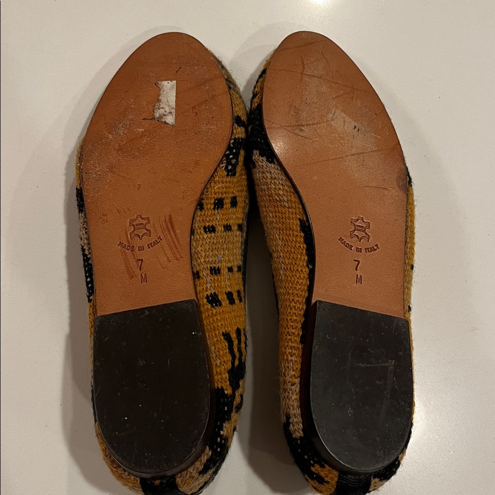 Vintage Talbots Kilim Weave leather bottom Flats/ballet/loafers. Size 7 - Picture 7 of 11